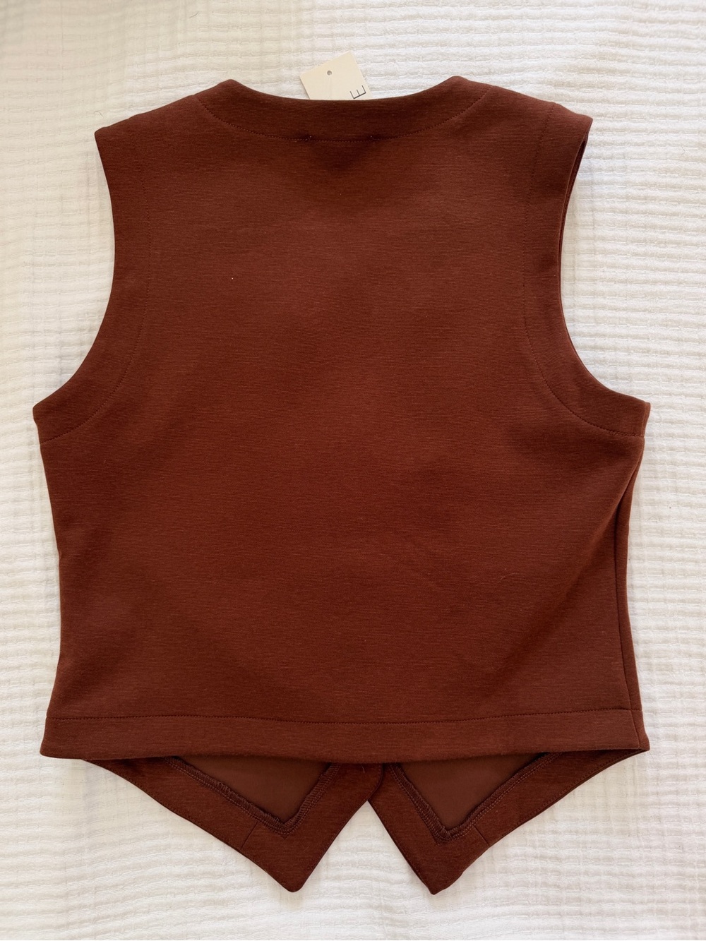 Evereve Rust Brown Button-Front V-Neck Vest - Picture 4 of 4